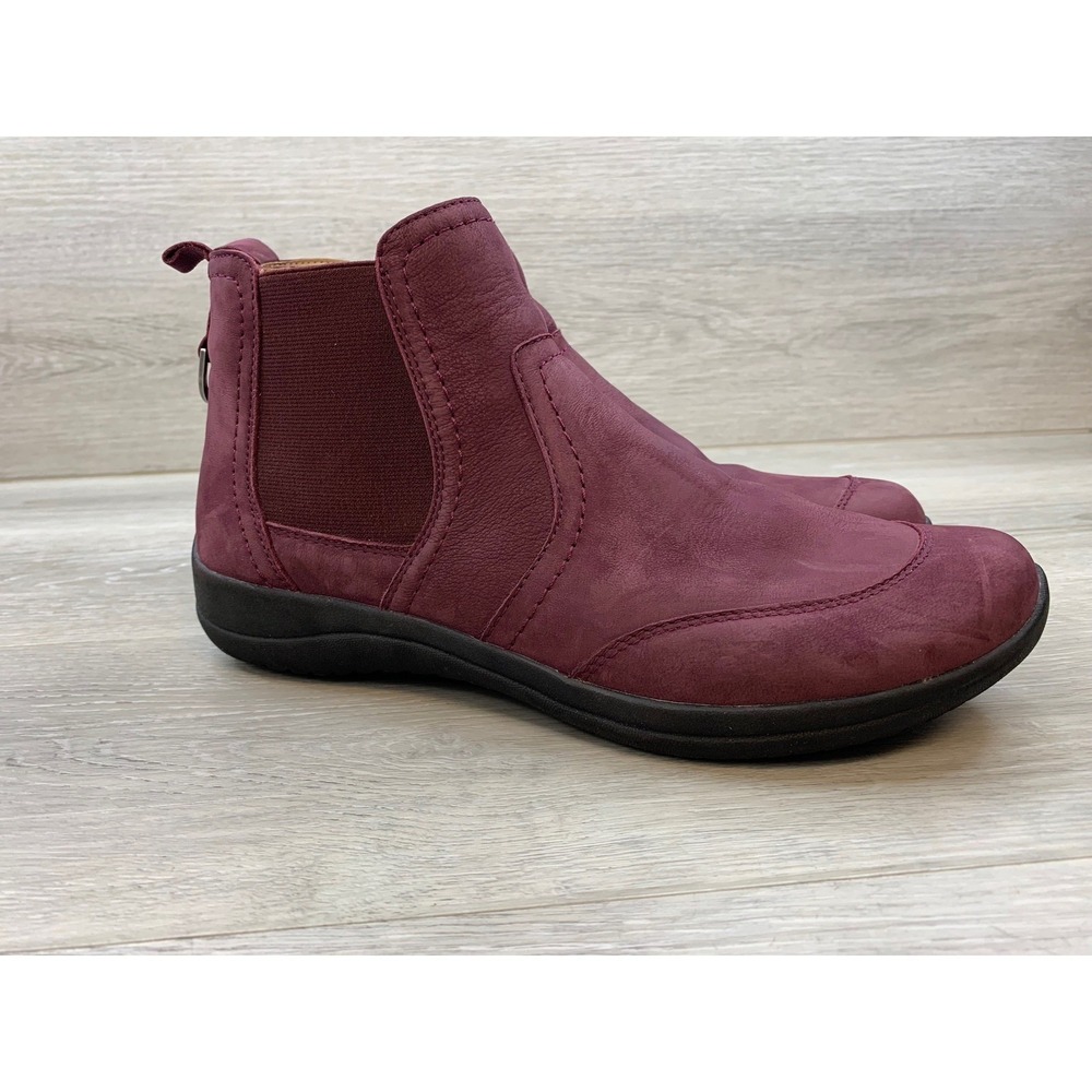 Earth Women's Etfaine Burgundy Leather Chelsea Ankle Boots 11 Comfort Shoes